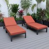 LeisureMod Chelsea Modern Outdoor Chaise Lounge Chairs with Black Frame - Set of 2 - 3 of 4