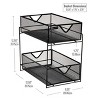 Mind Reader Metal Mesh Organizer [2 TIER] Slide Out Basket Drawer For Kitchen, Bathroom, Office Desk (BLACK) - 3 of 4