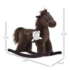 VYNXARIA Kids Plush Ride-On Rocking Horse with Bear Toy,with Soft Plush Toy & Fun Realistic Sounds, Brown - 3 of 4