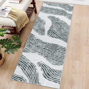 Modern Abstract Washable Area Rug Non-Shedding Soft Dining Room Rug - 1 of 4
