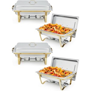 Chafing Dishes Set, 8QT Buffet Servers and Warmers Set with Lid, Rectangular Stainless Steel Food Warmer for Parties Buffet Catering - 1 of 4