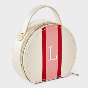 Faux Leather Initial Travel Jewelry Organizer - A New Day™ - 1 of 2