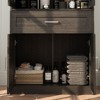 Famapy Tall Bathroom Storage Cabinet,Freestanding  Storage Unit with Glass Doors,Anti-Tip Design,for Small Spaces, Dark - 4 of 4