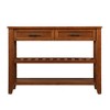 Grungis Mid-Century Solid Wood Console Table with Storage,Wood Buffet Sideboard with 2 Storage Drawers and 2 Tiers Shelves for Living Room - 3 of 4
