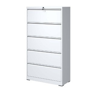 Kumasinova 2/3/4/5-Drawer Metal Flat File Cabinet with Lock,Space-Saving Filing Cabinet for A4/Legal/Letter Size File for Office&Home - 1 of 4