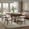 Christopher Knight Home Eden 7pc Modern Dining Set with Solid Wood Table and Curved Upholstered Chairs Beige/Walnut - 2 of 4