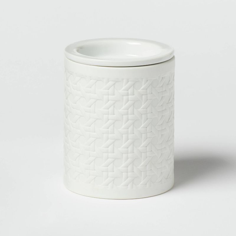 Porcelain with Bamboo Pattern White Wax Warmer - Threshold&#8482;, 1 of 5