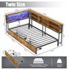 Lyngins Kids' /Teens' Corner Bed Frame, Storage Bed with Integrated Bookcase, Full Daybed with 2 Underbed Drawers & Smart LED Lights, Charging Station - 2 of 4
