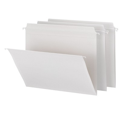 White Heavy-Duty Letter Size Hanging File Folders with Built-In Tabs