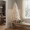 HomeRoots 4' White Pre Lit Full Flocked Fir Christmas Tree - 2 of 4