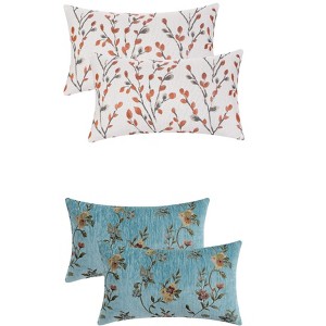 REGALWOVEN 4 Pcs Floral Pattern Throw Pillow Cases for Home Decor - 1 of 4