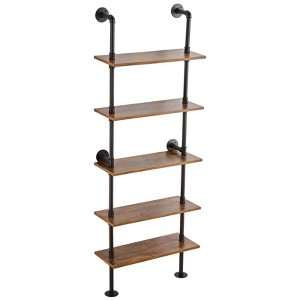 Munora Industrial Pipe Shelf 5 Tier 24x9.84in Wall-Mount for Kitchen Bedroom - 1 of 4