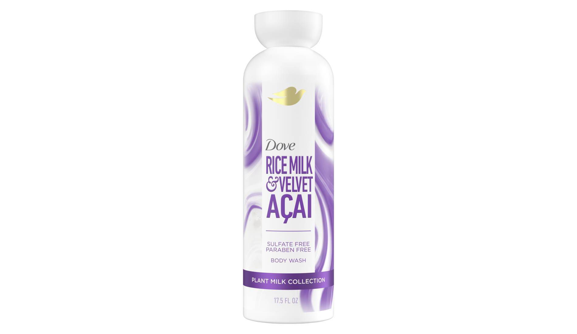 Dove Beauty Plant Milk Cleansing Body Wash - Rice Milk & Velvet Acai - 17.5 fl oz