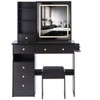 NicBex Salon Vanity Desk with Dryer Stand, Built-in USB Hub, Sliding Mirror & Cushioned Stool for Bedroom/Salon - 4 of 4