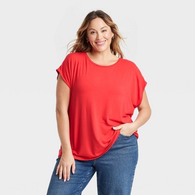 Women's Short Sleeve T-Shirt - Ava & Viv™ Red 3X