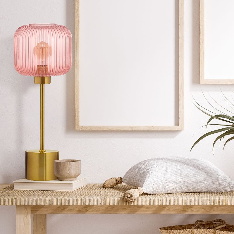 21&#34; Jasmine Globe Shade Table Lamp Pink - River of Goods, 2 of 10
