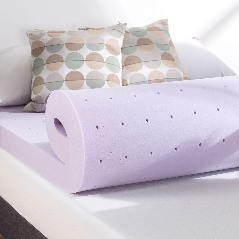 Mellow Ventilated Memory Foam Lavender Infusion 4" Mattress Topper, 4 of 8