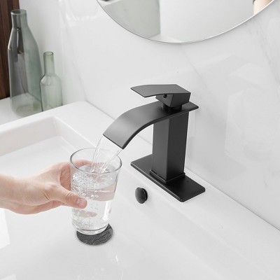 Matte Black Stainless Steel Single Handle Bathroom Faucet