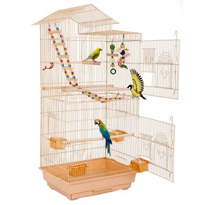 FDW 39 Inch Bird Cage Multi-Level Parrot Cage Roof Top Large Flight Cage with Removable Trays Accessories & Swinging Perch Ideal - 1 of 4