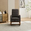 Boucle Rocking Chair with High Back and Footrest,Nursery Rocking Chair with Side Pocket,Modern Rocking Chair for Living Room or Bedroom-Koiai - 2 of 4