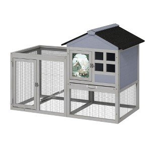 Sevobal Pet Carriers, Large Rabbit Hutch with Waterproof Roof, Portable Fence for Indoor Outdoor, Gray, 48.1"*24.2"*35.2" - 1 of 4