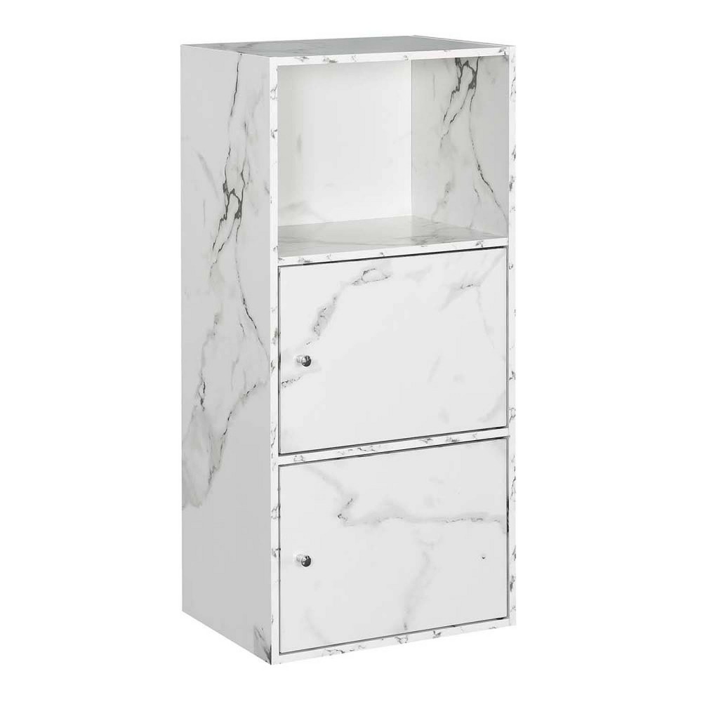 Photos - Wardrobe Extra Storage 2 Door Cabinet White Marble - Breighton Home