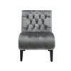 Okak Modern Armless Velvet Accent Chair, Upholstered Fabric Button Comfortable Chair with Wooden Legs - 4 of 4