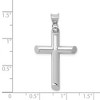 Black Bow Jewelry 14k White Gold Beveled Edge Hollow Tube Cross Pendant - 4 of 4