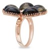 EVERLY JEWELRY | Rose Plated Sterling Silver 15 CT TGW Smokey Quartz and Diamond Floral Ring - 2 of 3