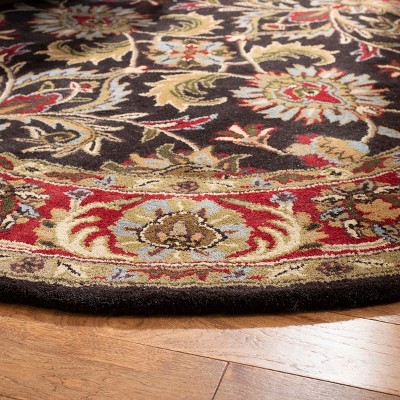 Heritage 8' Round Red and Chocolate Wool Area Rug