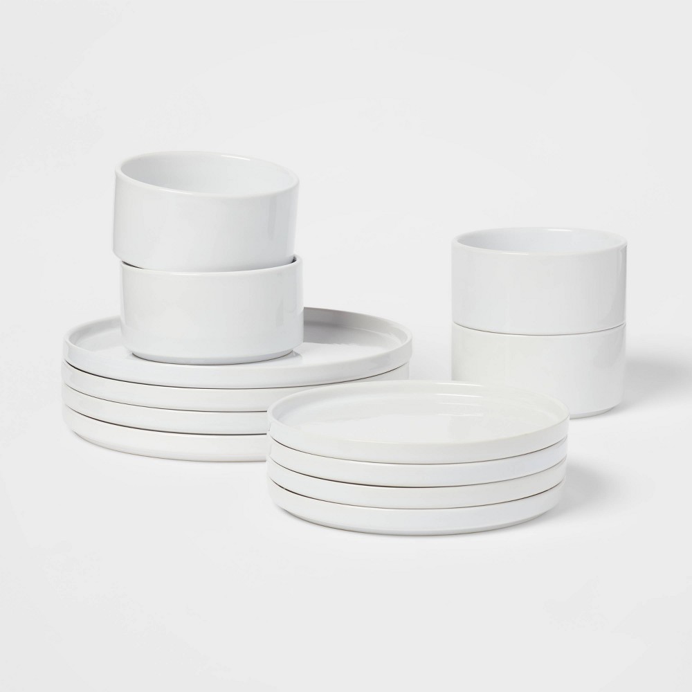Photos - Other kitchen utensils 12pc Stoneware Stella Dinnerware Sets White - Threshold™