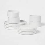 12pc Stoneware Dinnerware Sets White - Threshold™