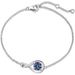 Infinity Birthstone Bracelet - 925 Sterling Silver Adjustable Chain, Fine Jewelry Gift for Women - 1 of 4