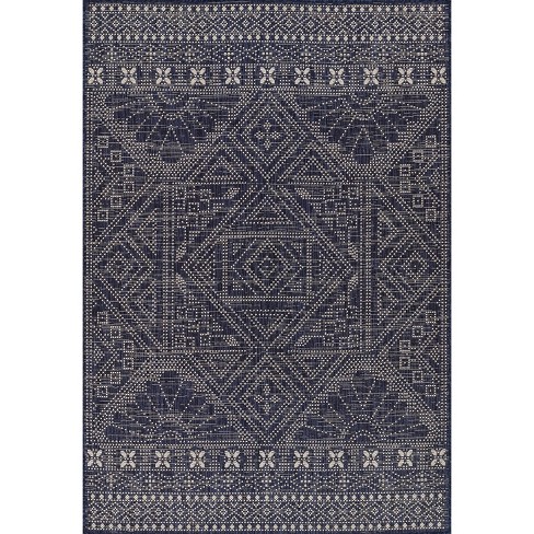 Momeni Riviera Logan Machine Loomed Rug Navy Blue - image 1 of 4