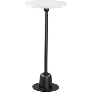 Isabella Side Table Marble White - ZM Home: Modern Aluminum Frame, Powder-Coated Finish, 25.2" Height - 1 of 4