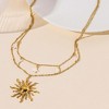 Gold Necklace for Women - Dainty 14K Gold Plated Layered Sun Pendant & Choker, Gift for Her - 2 of 4