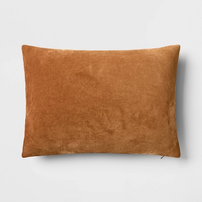 Oversize Washed Cotton Velvet Lumbar Throw Pillow Light Brown - Threshold™  : Target