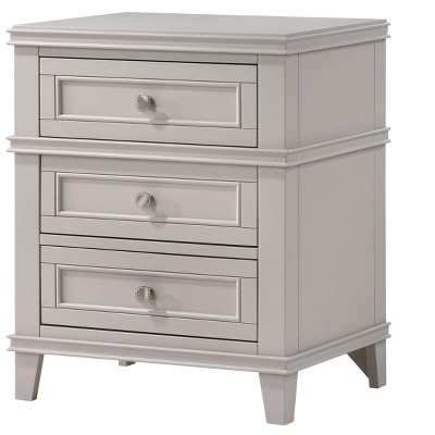 NicBex Nightstand with 3 Drawers,Modern Side Table with USB Charging Port and Wood Frame,Bedside Table for Bedroom,Living Room