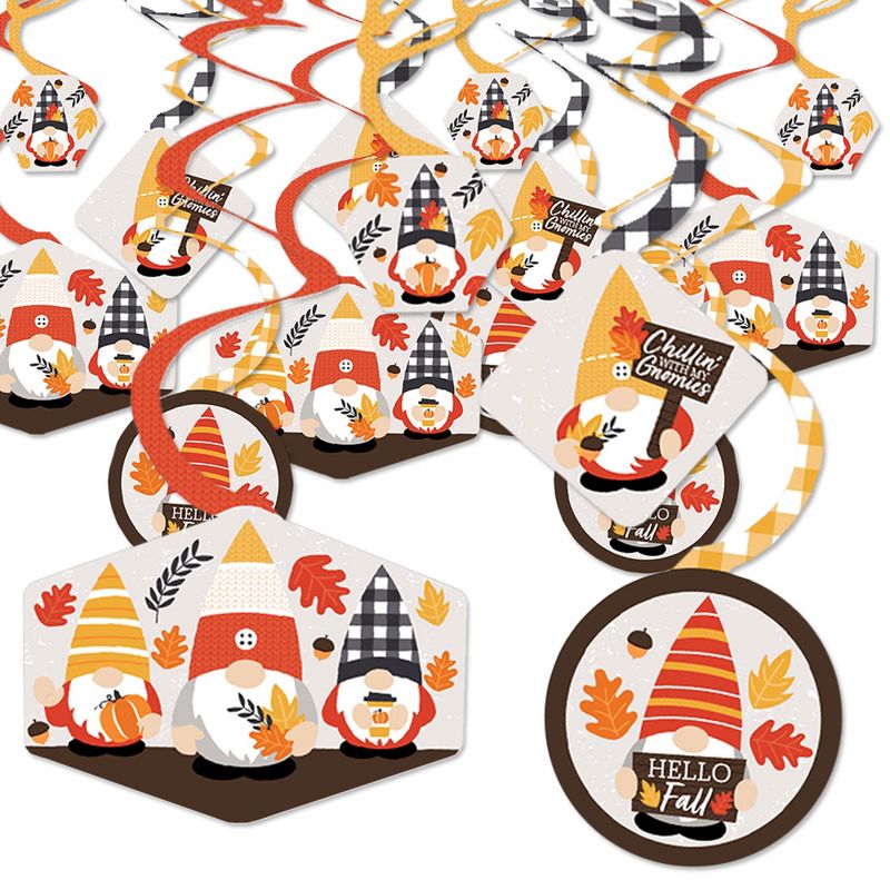 Big Dot of Happiness Fall Gnomes - Autumn Harvest Party Hanging Decor - Party Decoration Swirls - Set of 40, 1 of 9