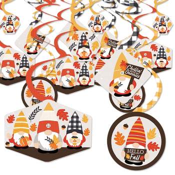 Big Dot of Happiness Fall Gnomes - Autumn Harvest Party Hanging Decor - Party Decoration Swirls - Set of 40