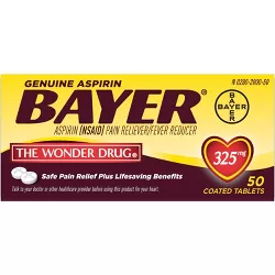 Bayer Genuine Pain Reliever 325mg & Fever Reducer Tablets - Aspirin (NSAID)