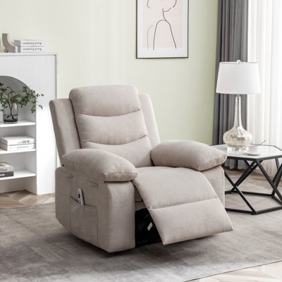 ChicFurnit Sectional Sofas Modern Power Recliner Chair with Adjustable Massage and Heating for Living Room, Beige, 38.13"*36.63"*40.5"