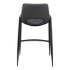 HomeRoots Set of Two 26" Black Faux Leather And Steel Low Back Counter Height Bar Chairs - 4 of 4