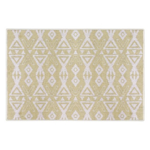 Sussexhome Diamond Collection Cotton Heavy Duty Low Pile Area Rug , 2' x  3', Banana Cream Yellow