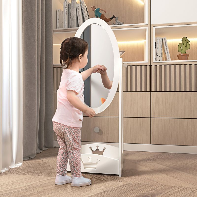 HOMCOM Full Length Mirror for Children, Adjustable to be Viewed From Multiple Angles Dress-up and Make-up, White, 3 of 9