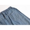 Women's Retro Denim Maxi Skirt - High Waist A-Line with Frayed Hem & Pockets Light Blue - 3 of 4