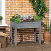 YONWAY Raised Garden Bed with Legs,Elevated Wooden Planter Box, Self-Draining with Bed Liner for Vegetables,Herbs, and Flowers Backyard,Dark Gray - 2 of 4