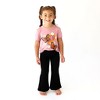 Girls Black Rib Bell Bottoms - Posh Peanut - 4 of 4