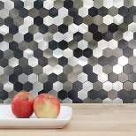 DIP Design is Personal 10pk Hexagon Mix 12'' x 12'' Tiles Backsplash Metallic