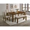 Vynxaria 47.6"W Contemporary Tufted Bench Soft Neutral Fabric Upholstery, Brown Finish, 1pc Only (Simple Assembly) - 2 of 4